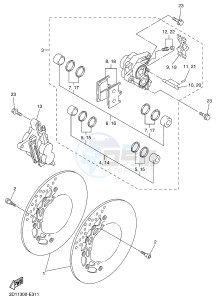 FZ1-S FZ1 FAZER 1000 (2DV6) drawing FRONT BRAKE CALIPER