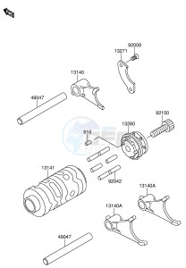 RM65 (E3) drawing GEAR CHANGE DRUM SHIFT FORK