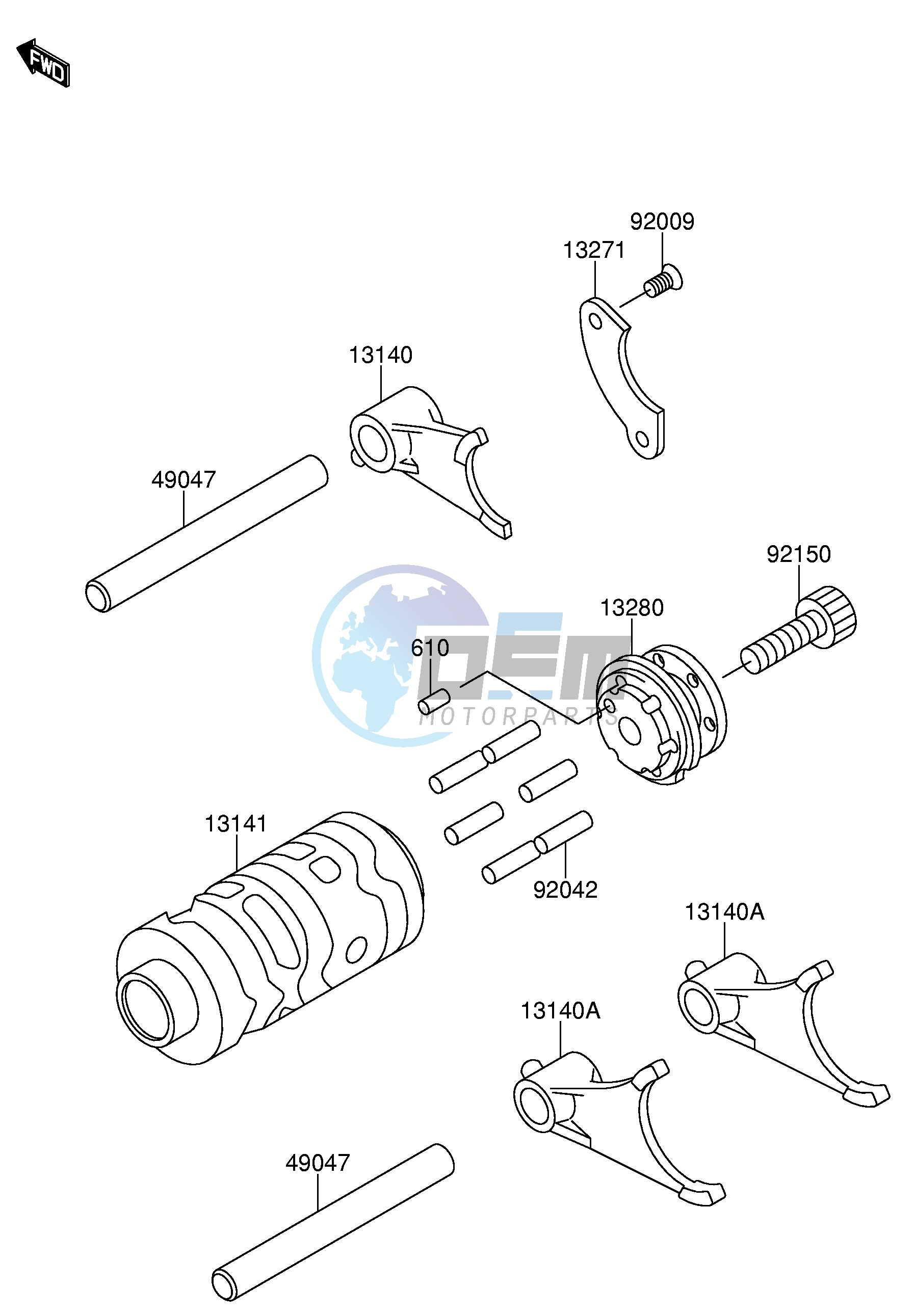 GEAR CHANGE DRUM SHIFT FORK