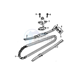 ORBIT II 50 drawing CHAIN / CHAIN TENSIONER / CHAIN GUIDE