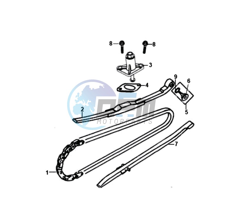 CHAIN / CHAIN TENSIONER / CHAIN GUIDE