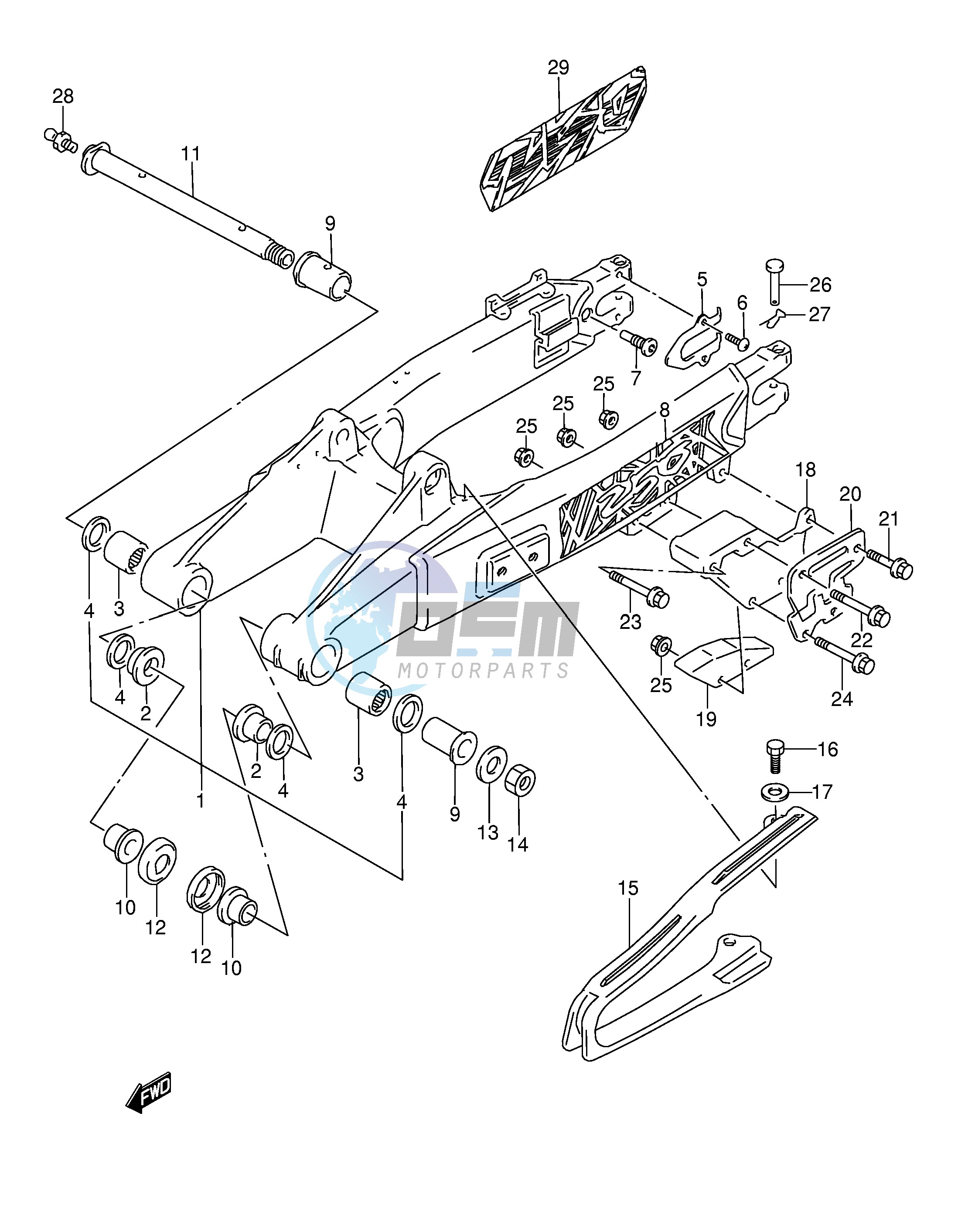 REAR SWINGING ARM (MODEL S T)