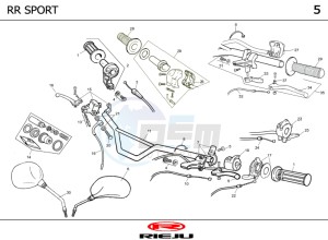 RR-50-SPORT-ORANGE drawing HANDLEBAR - CONTROLS