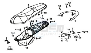 JET 14 125/XB1 (XC12WW-EU) (E4) (L7-M0) drawing BUDDYSEAT - LUGGAGE BOX - SUPPORT