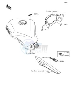 Z1000SX ZX1000LEF FR GB XX (EU ME A(FRICA) drawing Labels