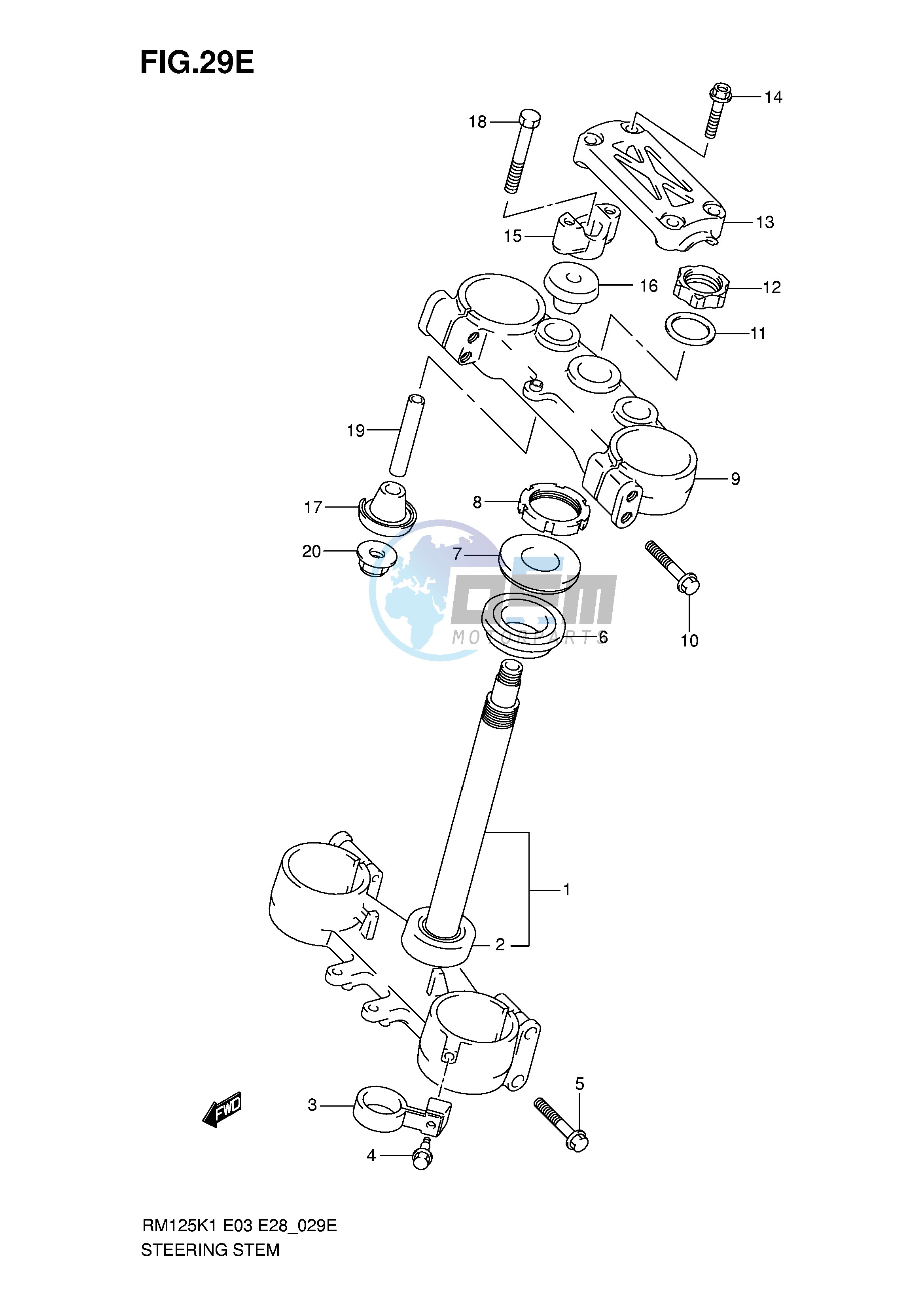 STEERING STEM (MODEL K6)