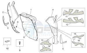 Scarabeo 125-200 Light carb. drawing Front body - Front shield