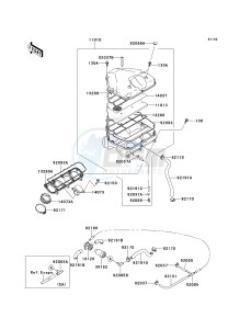 ZX 900 E [NINJA ZX-9R] (E1-E2) [NINJA ZX-9R] drawing AIR CLEANER