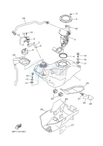 YFM550FWA YFM550DF GRIZZLY 550 (1NPF) drawing FUEL TANK