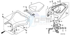 CBR1000RA9 France - (F / ABS CMF MME REP) drawing SEAT