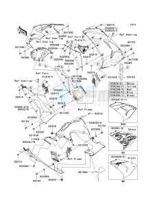 ZX 1000 D [NINJA ZX-10R] (D6F-D7FA) D6F drawing COWLING LOWERS