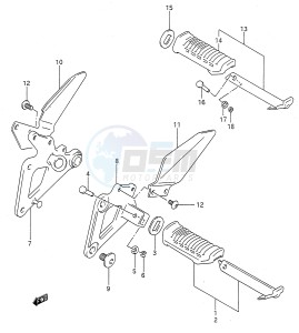 GS500E (E28) drawing FOOTREST