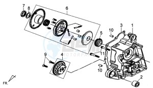 X'PRO 50 (45 KMH) (AE05W4-FR) (L4-M1) (M1 - 2021) drawing CRANKCASE RIGHT