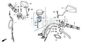 NSR50S drawing HANDLE LEVER/SWITCH/ CABLE