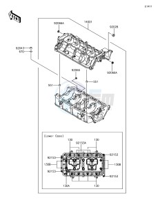 JET SKI SX-R JS1500AJF EU drawing Crankcase