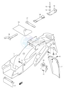 GSX600F (E2) Katana drawing REAR FENDER (MODEL W X Y K1 K2)