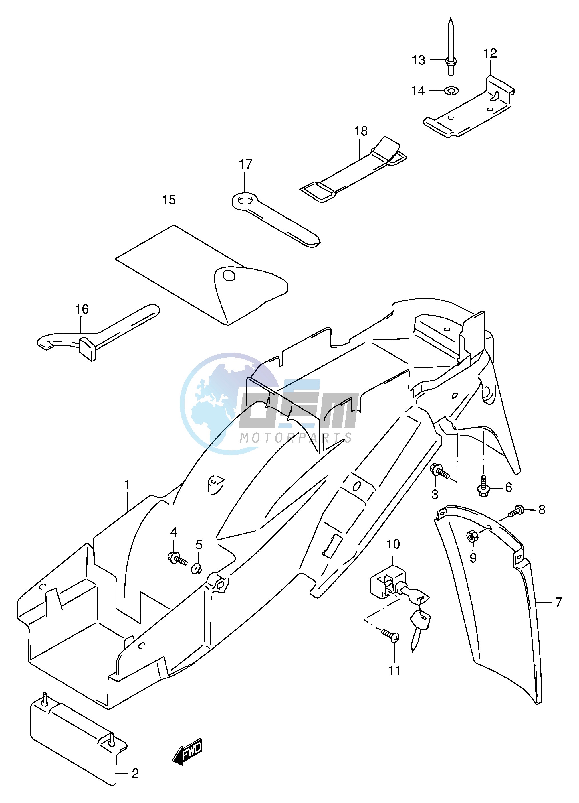 REAR FENDER (MODEL W X Y K1 K2)