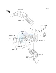 KMX 125 A [KMX 125] (A12-A14) [KMX 125] drawing FENDERS