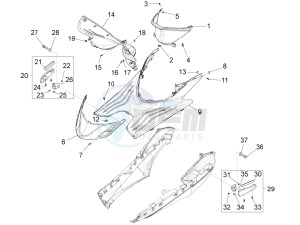 Fly 150 4T 3V ie (USA) drawing Central cover - Footrests