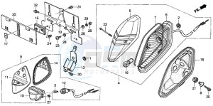 VTX1300S drawing TAILLIGHT (CM)