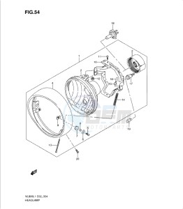 VL800 drawing HEADLAMP ASSY (VL800CUEL1 E19)