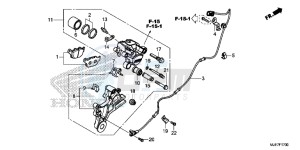 CBR650F 2ED - (2ED) drawing REAR BRAKE CALIPER