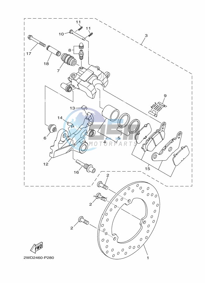 REAR BRAKE CALIPER