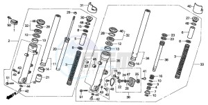 ST1100 drawing FRONT FORK (ST1100/ST1100AS)