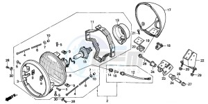 VT600C 400 drawing HEADLIGHT