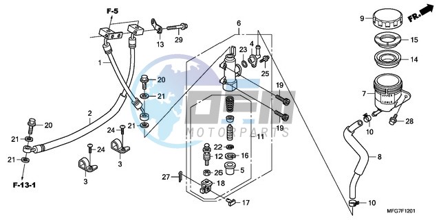 REAR BRAKE MASTER CYLINDER (CB600FA/FA3)