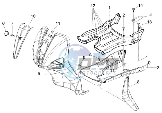 Front shield-foot board-spoiler