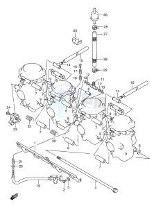 GSX750F (E2) drawing CARBURETOR FITTINGS