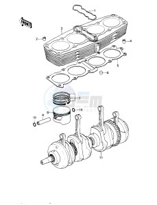 KZ 1000 B [KZ1000 LTD] (B3-B4) [KZ1000 LTD] drawing CYLINDER_PISTONS_CRANKSHAFT -- 79-80 B3_B4- -