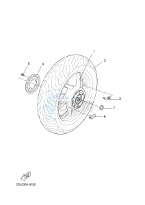 YP125RA (ABS) X-MAX 250 ABS (2DL6 2DL6 2DL6 2DL6) drawing REAR WHEEL