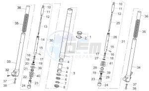 MX 125 supermotard drawing Front fork II