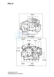 VZ1600 (E24) drawing CRANKCASE BOLT PATTERN