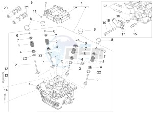 RS4 125 4T (AU, CA, EU, HK, J, RU, S, USA) drawing Cylinder head - valves