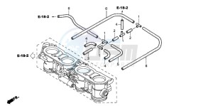 CBR1100XX SUPER BLACKBIRD drawing THROTTLE BODY (TUBING) (X/Y)