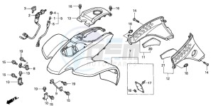 TRX400EX FOURTRAX 400 EX drawing FRONT FENDER (TRX400EXX-4)