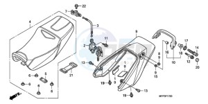 CB1300A9 Europe Direct - (ED / ABS MME TWO) drawing SEAT/REAR COWL