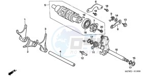 VFR800A9 France - (F / ABS CMF MME) drawing GEARSHIFT DRUM