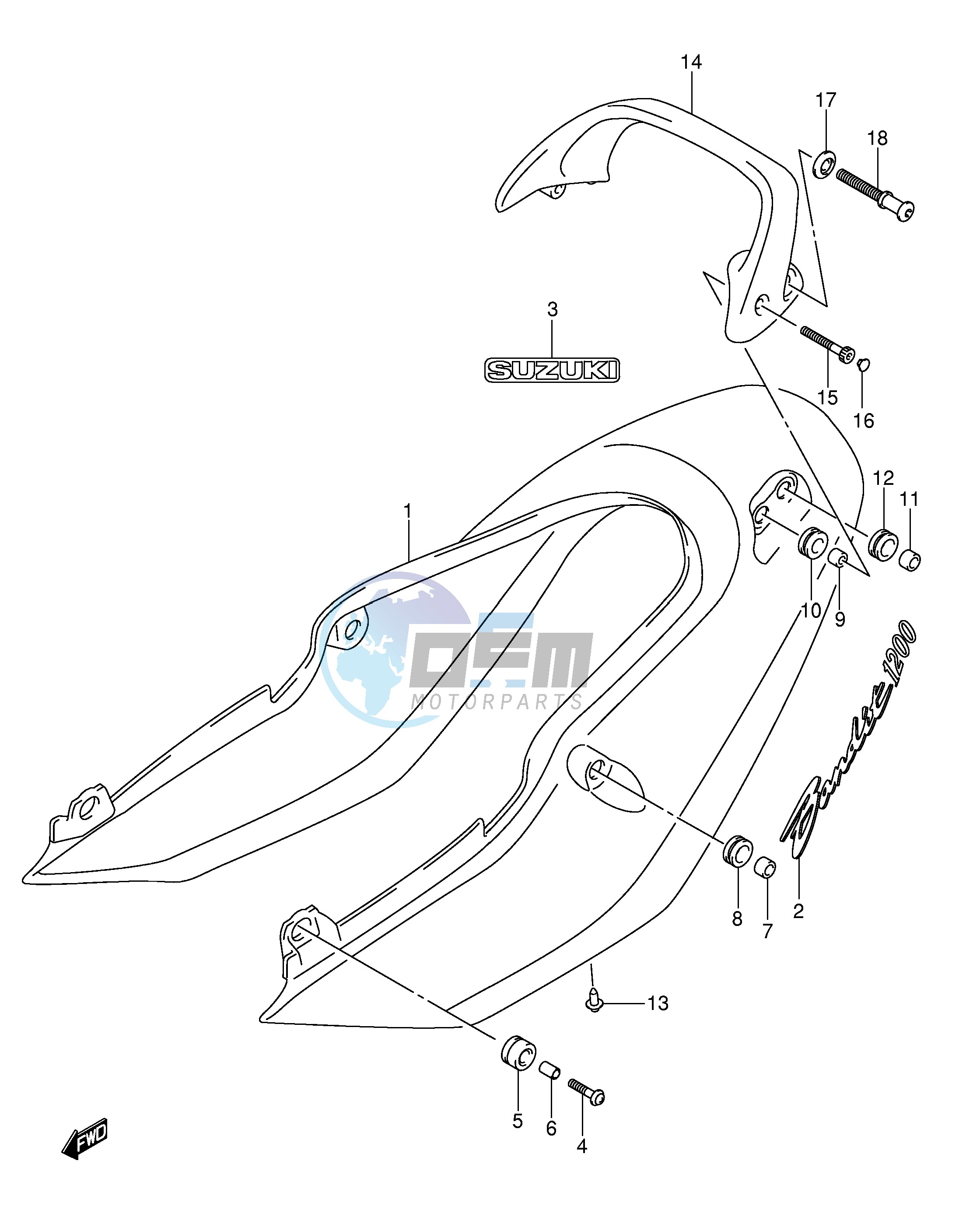 SEAT TAIL COVER (GSF1200K3)