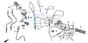 CB250 drawing HANDLE LEVER/SWITCH/CABLE (2)