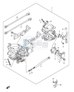 SV650S (E2) drawing THROTTLE BODY (MODEL K3 K4 K5 K6)