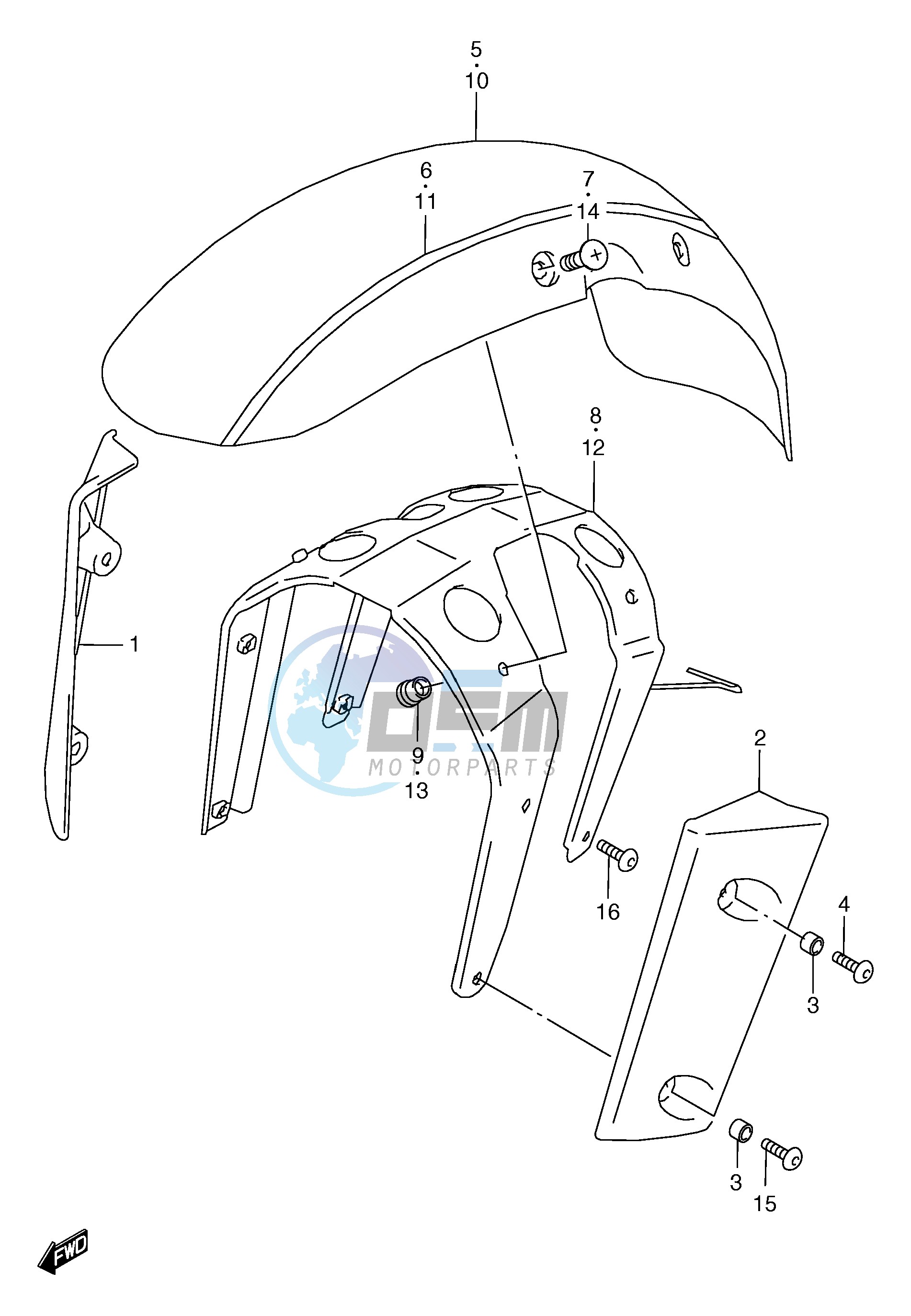 FRONT FENDER (MODEL V)