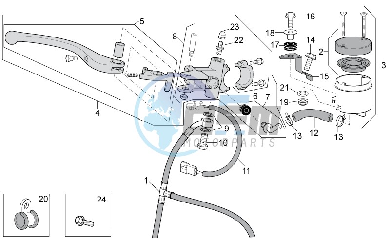 Front master brake cilinder