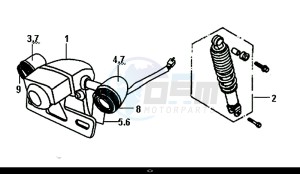 ALLO 50 (45 KM/H) (AJ05WA-EU) (L8-M0) drawing TAIL LIGHT RR. CUSHION