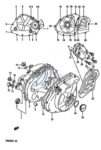 DR600R (E2) drawing CRANKCASE COVER