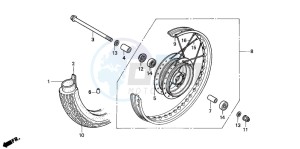 CB250 drawing FRONT WHEEL (2)