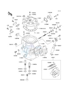 KX 500 E (E15-E16) drawing CYLINDER HEAD_CYLINDER